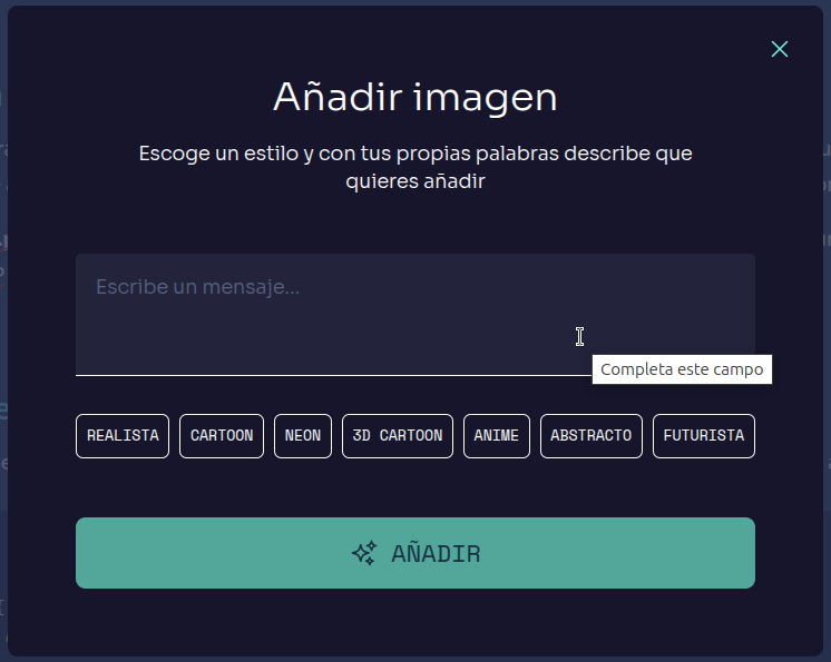 Herramienta de imágenes de IA en EduKami
