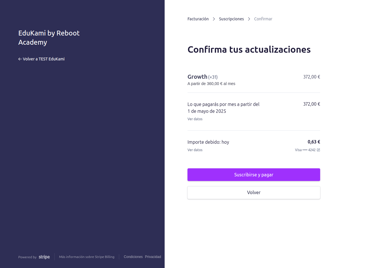 Confirmación de pago