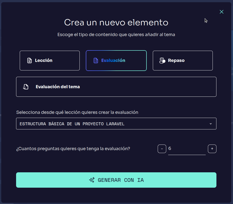 Creación de Evaluación en EduKami