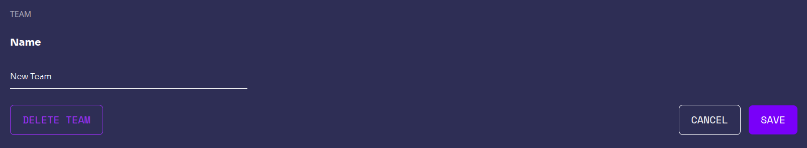 Team Creation Pop-up