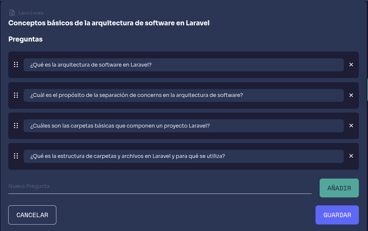 Edición de Repaso de Tema en EduKami