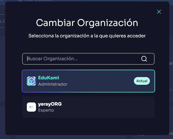No se encontraron organizaciones
