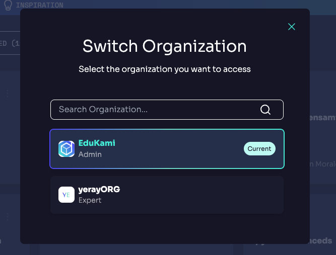 No organizations found