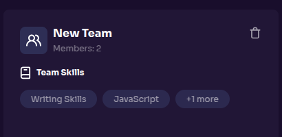 Team Creation Pop-up