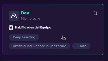 Team Creation Pop-up